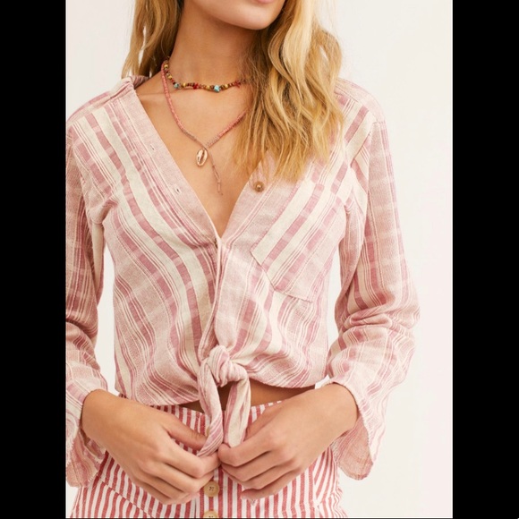 Free People Tops - New/ Free people tie front shirt